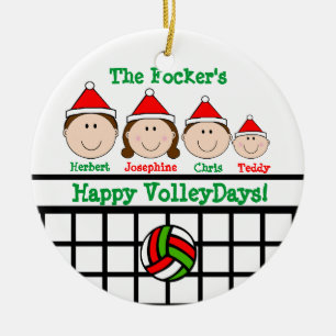 VolleyBall Family 4 Personalize Ornament