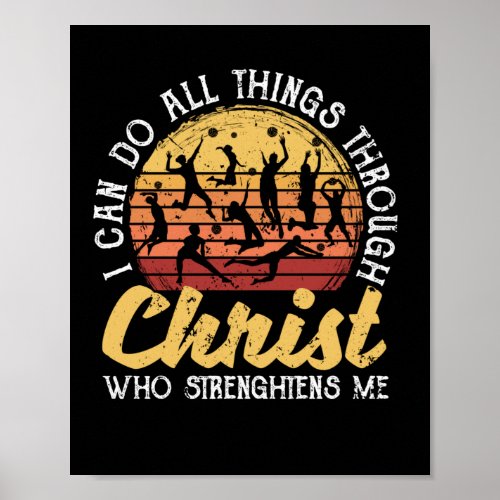 Volleyball fan Christian I can do all things Poster