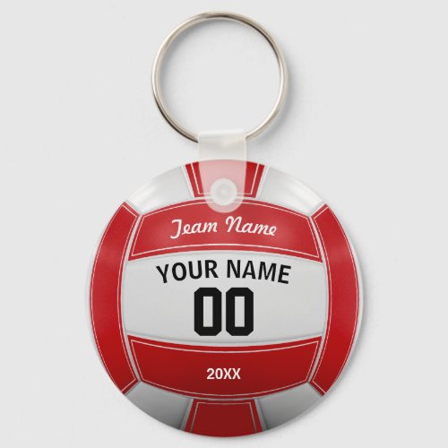 Volleyball Fan Name Year Team Red Keychain