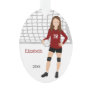 Volleyball Female Brunette in Red and Black Ornament