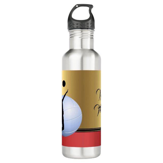 Volleyball Female Player Classy personalized  Stainless Steel Water Bottle (Front)