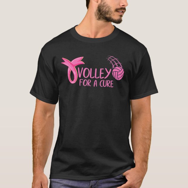 Volleyball For Cure Pink Breast Cancer Awareness M T-Shirt (Front)
