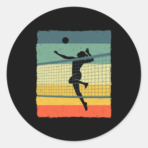 Volleyball For Men Women College Player Volleyball Classic Round Sticker