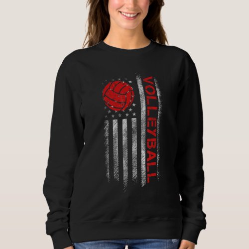 Volleyball For Men Women USA Patriotic Athlete Sweatshirt