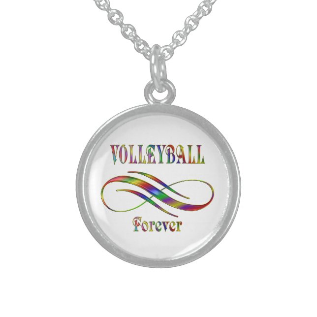 Volleyball Forever Sterling Silver Necklace (Front)