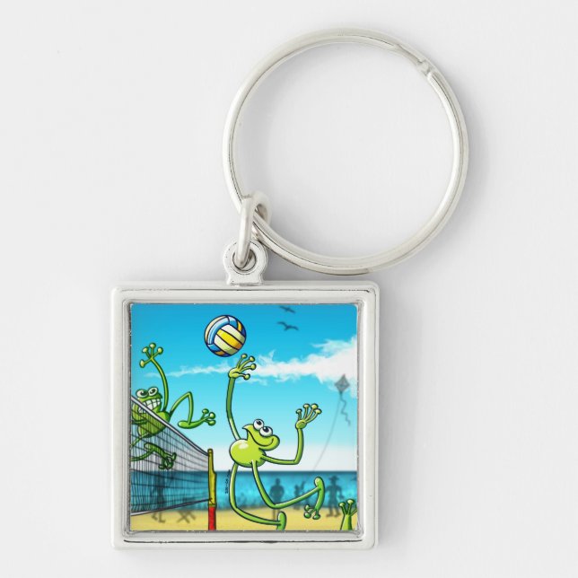 Volleyball Frog Keychain (Front)