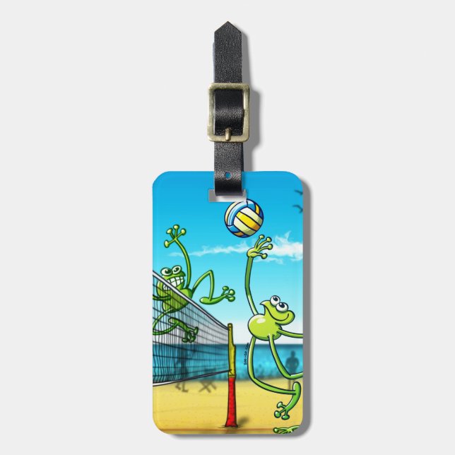 Volleyball Frog Luggage Tag (Front Vertical)