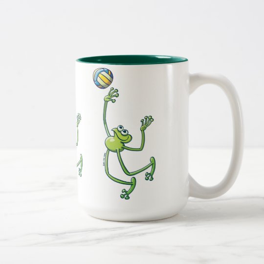 Volleyball Frog Two-Tone Coffee Mug