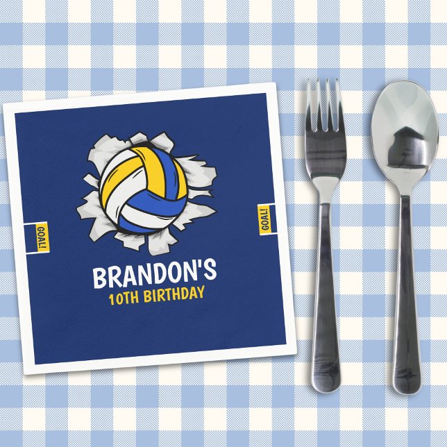 Volleyball Fun Birthday Boy Napkins (Creator Uploaded)