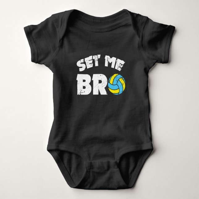 Volleyball - funny volleyball saying baby bodysuit (Front)