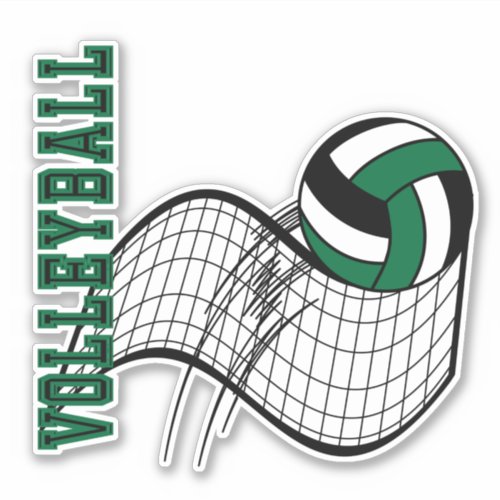 Volleyball Game _ Dark Green Sticker