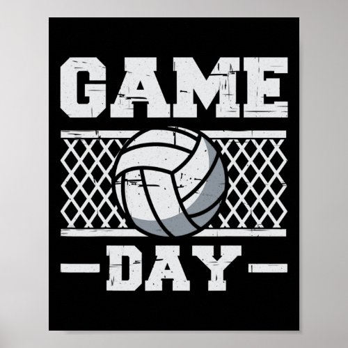 Volleyball game day for volleyball lover Pullover Poster