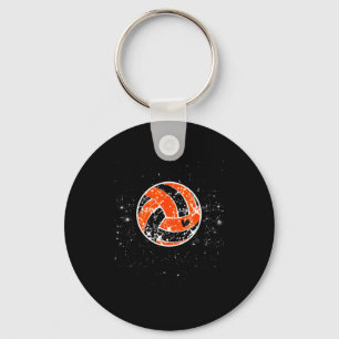 Volleyball Game Day Girls Volleyball Mom Orange &a Keychain