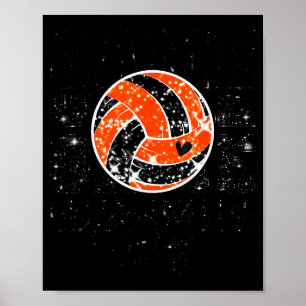 Volleyball Game Day Girls Volleyball Mom Orange &a Poster