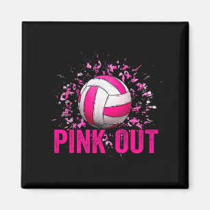 Volleyball Game Day Nk Out Breast Cancer Awareness Magnet