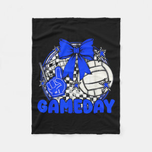 Volleyball Game Day Retro Girls Volleyball Mom Roy Fleece Blanket
