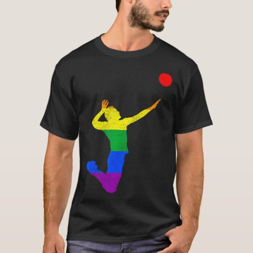 Volleyball Gay Pride LGBTQ Volleyball Player T_Shirt