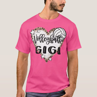 Volleyball Gigi Leopard Heart Family Matching T-Shirt