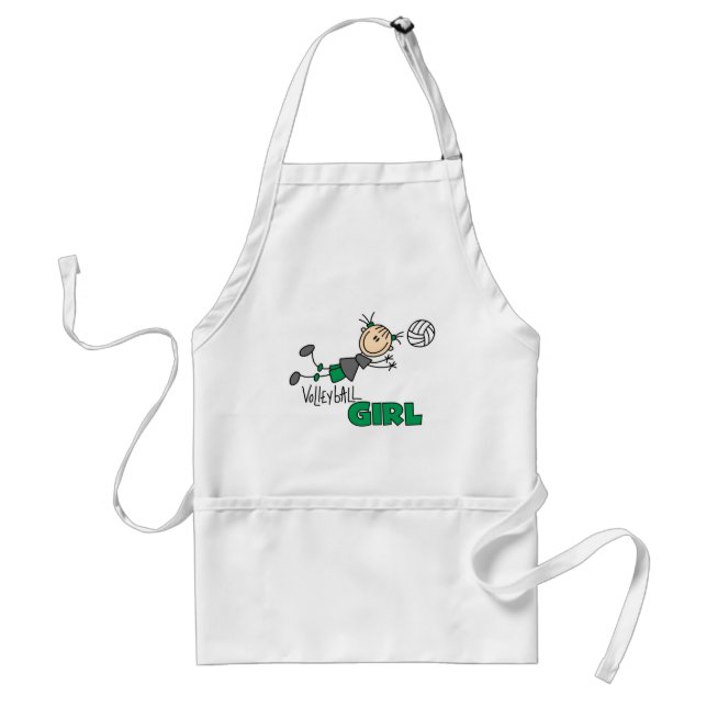 Volleyball Girl Adult Apron (Front)
