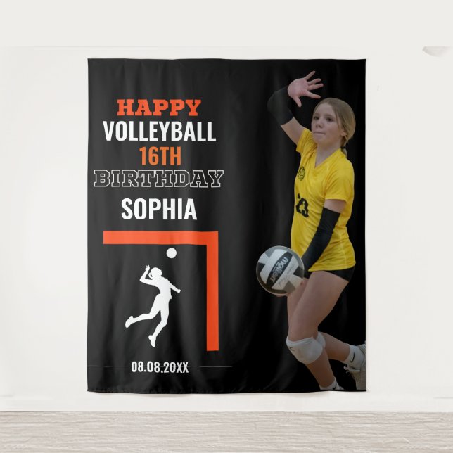 Volleyball Girl Birthday, Player Team Backdrops (Front)