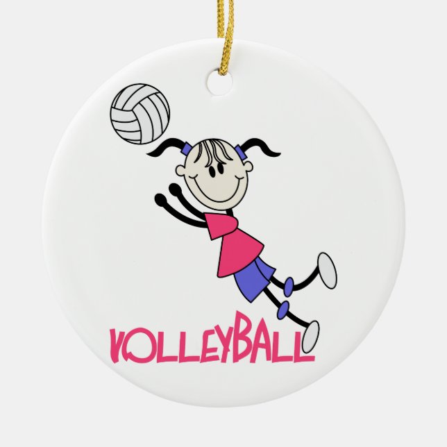 Volleyball Girl Ceramic Ornament (Front)