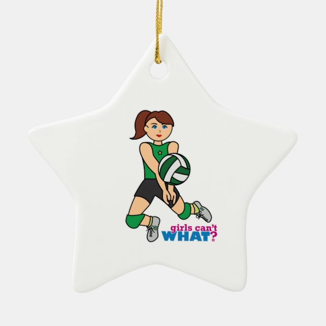 Volleyball Girl Ceramic Ornament (Front)