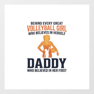 Volleyball Girl Daddy Vintage Engraving Shirt Desi Floor Decals