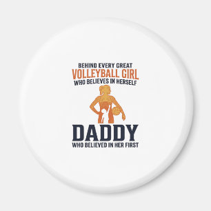 Volleyball Girl Daddy Vintage Engraving Shirt Desi Magnet