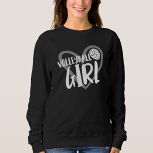 Volleyball Girl Heart  1 Sweatshirt