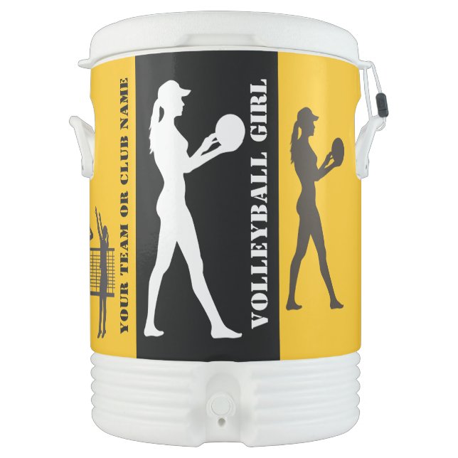 Volleyball Girl Team, Volleyball Sport Club Beverage Cooler (Front)