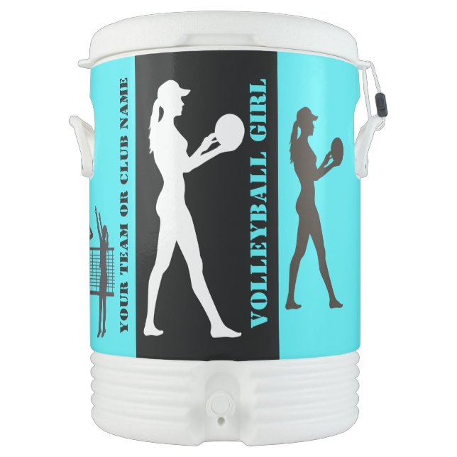 Volleyball Girl Team, Volleyball Sport Club Beverage Cooler (Front)