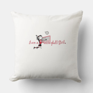 Volleyball Girl Throw Pillow