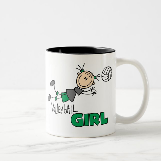 Volleyball Girl Two-Tone Coffee Mug (Right)