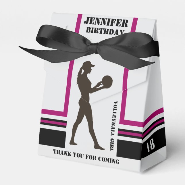 Volleyball Girl, Volleyball Player Gift, Birthday  Favor Boxes (Front Side)
