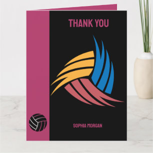 Volleyball Girl, Volleyball Player Gift, Birthday Letterpress Thank You Card