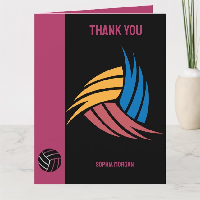 Volleyball Girl, Volleyball Player Gift, Birthday Thank You Card (Front)