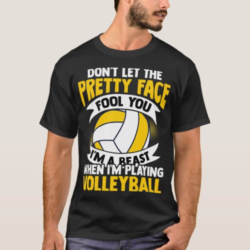Volleyball Girl Woman Ball Sport Beach Plank Beds T_Shirt