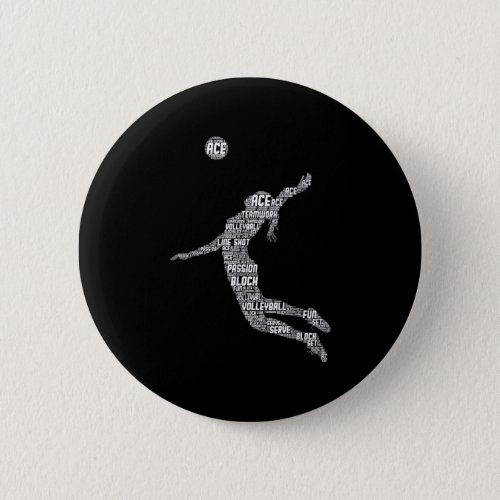 Volleyball Girl Women Youth Player  Button