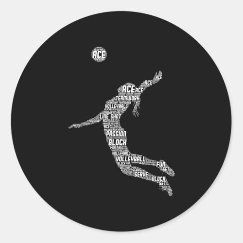 Volleyball Girl Women Youth Player  Classic Round Sticker