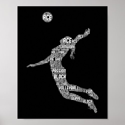 Volleyball Girl Women Youth Player  Poster