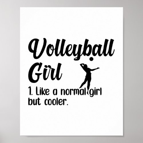 Volleyball Girls Sports Team Player Coach Gifts Poster