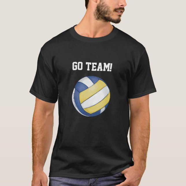 Volleyball, Go Team Customizable Men's T-Shirt (Front)