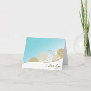 Volleyball Gold and  Blue Thank You Card