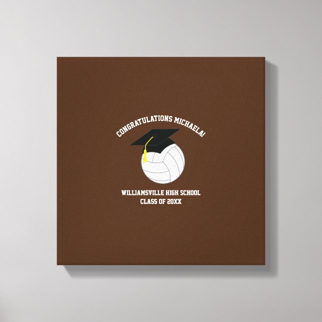 Volleyball Graduation Sports Brown Canvas Print (Front)
