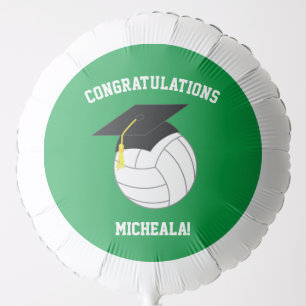 Volleyball Graduation Sports Green Balloon