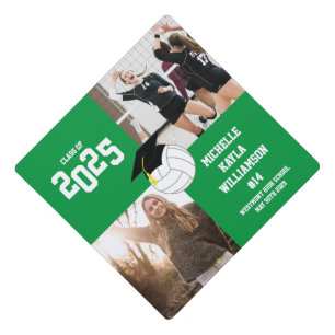 Volleyball Graduation Sports Green Cap Topper