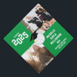Volleyball Graduation Sports Green Graduation Cap Topper<br><div class="desc">Celebrate your graduate with this sports theme volleyball graduation announcement,  invitation,  and party decor in green!  Perfect for a high school,  college or 8th grade graduate that likes soccer and sports!</div>