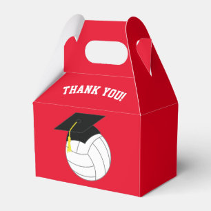 Volleyball Graduation Sports Red Favor Boxes