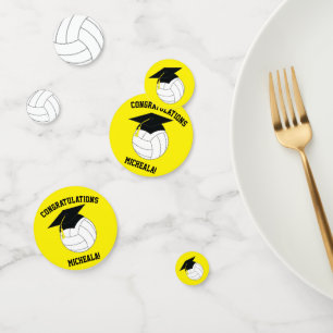 Volleyball Graduation Sports Yellow Confetti
