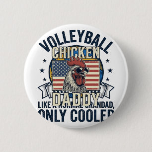 Volleyball Grandad Vintage Funny Shirt Design_1 Button